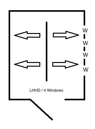 8x6 RHINO Left Hand Hung STD Door 4 Windows