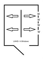 12x8 RHINO Left Hand Hung STD Door 4 Windows